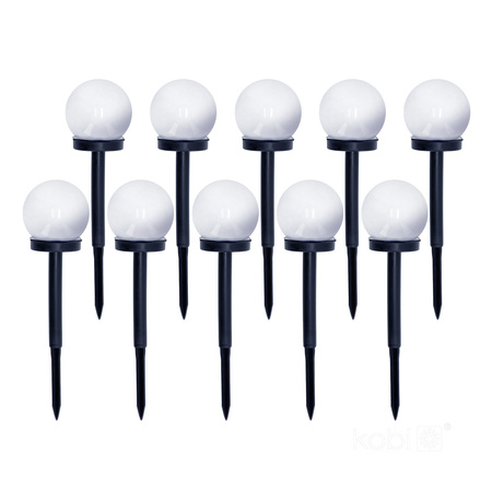 Lampa Solarna Ogrodowa Słupek Zewnętrzny Stojący LED 6500K Zimna IP44 Czarny Sphere Kobi