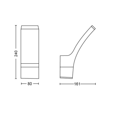 Kinkiet Ogrodowy Lampa Elewacyjna Zewnętrzna LED 12W 1100lm 2700K IP44 Antracyt Splay Philips