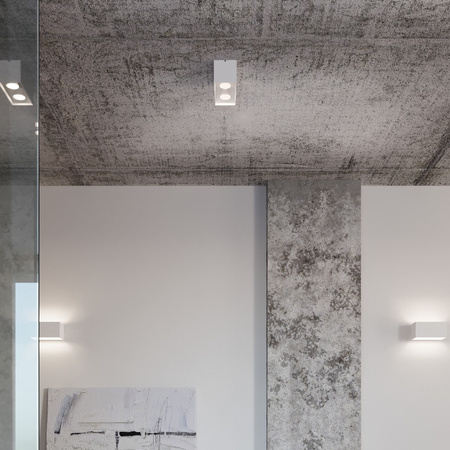 Lampa Ścienna Kinkiet Góra Dół 2x G9 Prostokątna Biała Nowoczesna Quad Sollux