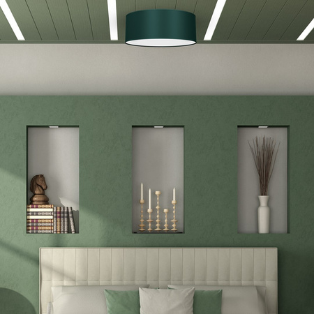 Plafon LED Lampa Sufitowa VERDE Zielona 2xE27 Ø40cm Milagro