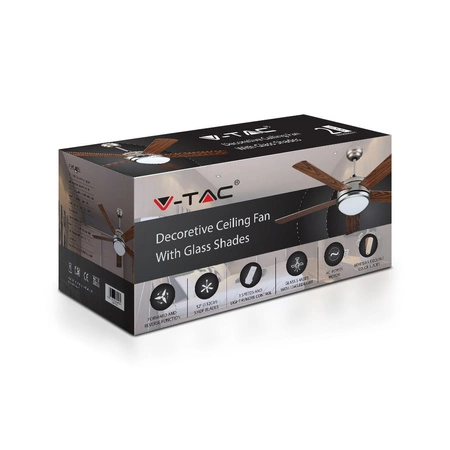 Wentylator sufitowy 60W Z wbudowanym światłem LED CCT i pilotem RF 5 ramion VT-6052-5 V-TAC