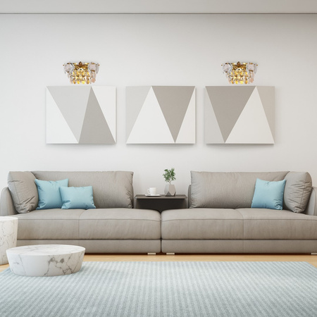 Lampa Ścienna Kinkiet SELnianaA Złota 2xE14 Milagro