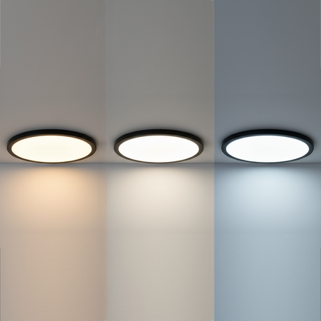 Plafon LED Lampa Sufitowa Ogrodowa 22W 2400lm CCT 140° IP54 Czarny Natynkowy Videx