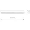 Lampa Ścienna STRAIGHT 9620 Nowodvorski Świetlówka T8 10W 3000K 62 cm Ciepła
