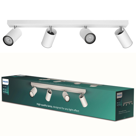 Lampa Sufitowa Reflektor 4x GU10 Biała Kosipo Philips