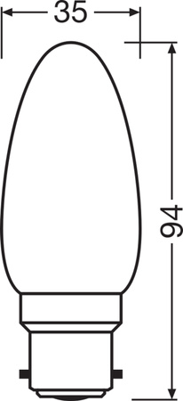 Żarówka LED B35 Świeczka B22d 4.8W = 40W 470lm 2700K Ciepła 300° Ściemnialna Retrofit Filament CLASSIC Osram