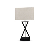 Lampa stołowa E27 Kwadrat Czarna 57cm Kość Słoniowa VT-7712 V-TAC