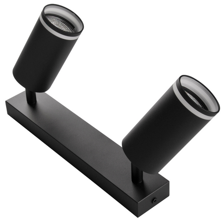 Oprawa Ścienno-Sufitowa Reflektor Punktowy 2x GU10 Czarna PARIS Sanico Goldlux