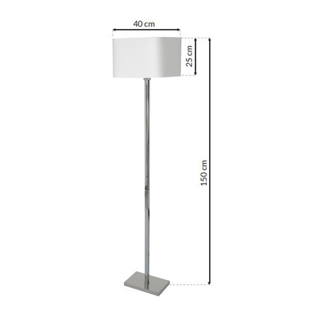 Lampa Stojąca Podłogowa NAPOLI Biała Chrom 1xE27 Milagro