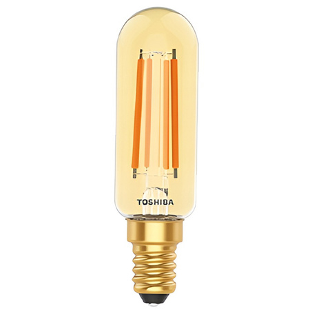 Żarówka LED E14 T25 4,5W = 25W 400lm 2200K Ciepła Filament Bursztynowa TOSHIBA