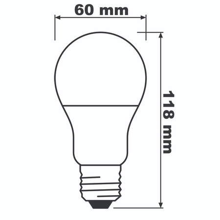 Żarówka LED E27 A60 13W = 100W 1521lm 2700K Ciepła 200° BELLALUX