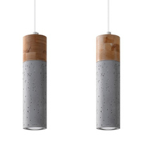 Lampa Sufitowa Oprawa Natynkowa SPOT TUBA 2x GU10 Wisząca Zwis Tubularna Szara Brązowa Industrialna Zane Sollux