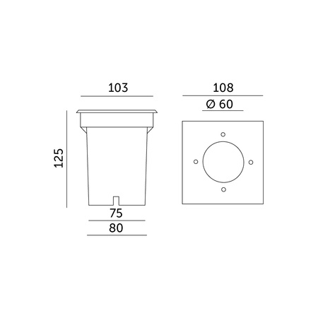 Oprawa Najazdowa Dogruntowa Kwadratowa GU10 IP65 Chrom Entrada Kobi
