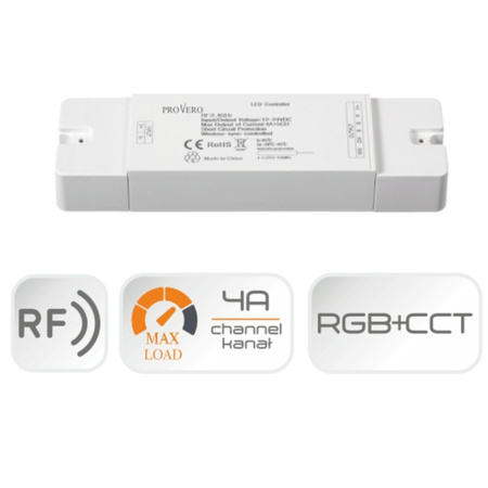 Odbiornik Sterownik do taśm LED RGB + CCT 5x 4A VOLTA 12V / 24V DC ProVero