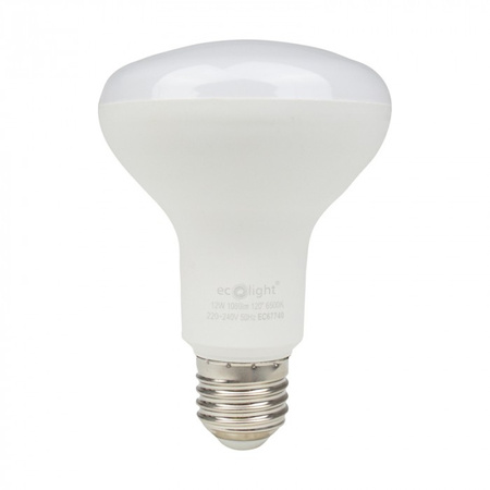 Żarówka LED Reflektor R80 E27 12W 1080lm 6500K Zimna Ecolight