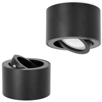 Oprawa Natynkowa Halogenowa SPOT 50mm Czarna Okrągła Ruchoma OH36S Kobi