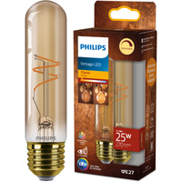 Żarówka LED E27 Tubularna T30 3.1W = 25W 270lm 1800K Ciepła CRI90 300° FILAMENT Vintage Bursztynowa Ściemnialna Decorative Philips