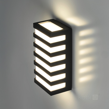 Lampa Ogrodowa Kinkiet Elewacyjny Zewnętrzny LED 10W 220lm 4000K Neutralna IP54 Czarna Entera Kobi