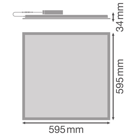 Panel LED Podtynkowy 30W 3120lm 230V IP40 4000K Neutralna UGR<19 Ra ≥ 90 60x60cm Kwadratowy COMPACT LEDVANCE