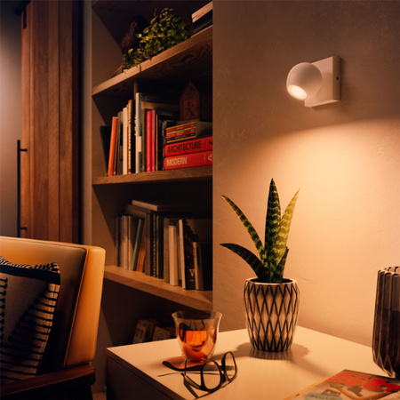 Lampa punktowa Kinkiet LED Spot Buckram Biały 5W CCT PHILIPS HUE Bluetooth + Przełącznik Dimmer Switch