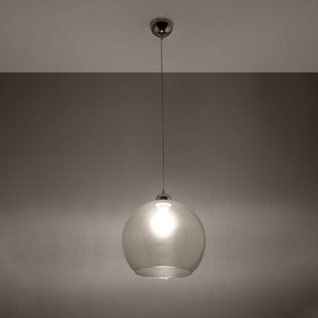 Lampa Sufitowa Wisząca Zwis Kula E27 Okrągła Transparentna Minimalistyczna Ball Sollux