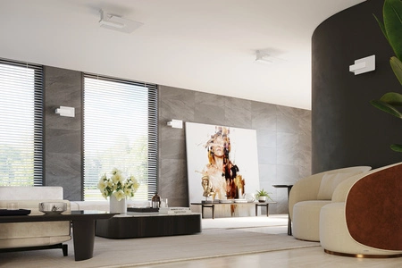 Lampa Ścienna Kinkiet E14 Kwadratowa Biała Skandynawska Lappo Sollux