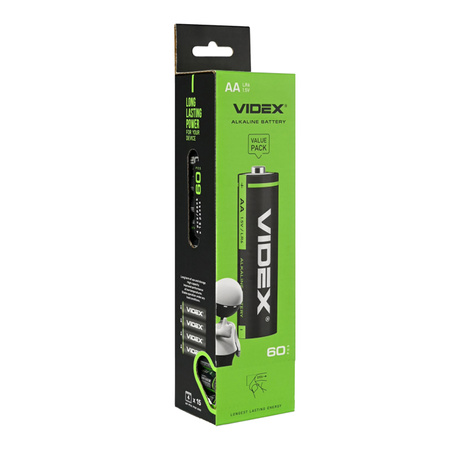 Baterie Alkaliczne Zestaw AA 1.5V 2600mAh AA 4szt. x 15 VIDEX