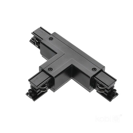 Łącznik do Szynoprzewodu 3-Obwodowy T Zewnętrzny Czarny Kobi