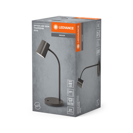 Lampa Stołowa Oprawa Biurkowa Stojąca GU10 Szary USB-C Office Line Ledvance
