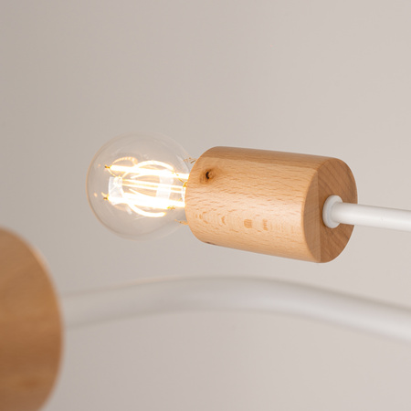 Lampa Sufitowa Żyrandol 6x E27 Naturalne Drewno Biała Timbo Peach Puff SL.1666 Sollux