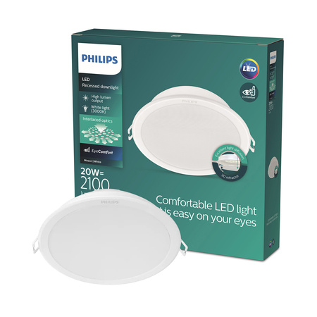 Panel LED Oprawa Podtynkowa Wpuszczana MESON 20W 3000K 19cm Okrągła Downlight PHILIPS