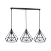 Lampa wisząca sufitowa TRIANGOLO 3x E27 Czarno-biała Metal + tkanina Milagro