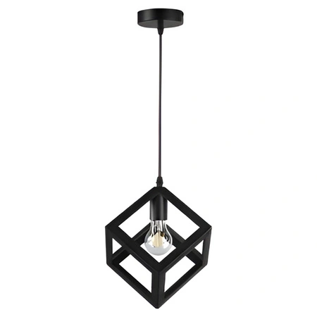 Lampa Sufitowa Oprawa Wisząca Zwis E27 Czarna Cube Masterled