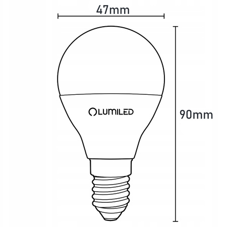 Żarówka LED E14 Kulka P45 8W = 60W 806lm 3000K Ciepła 180° LUMILED