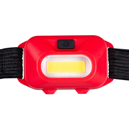 Latarka Czołowa Bateryjna Czerwona COB IP44 150lm VA0118 Vayox