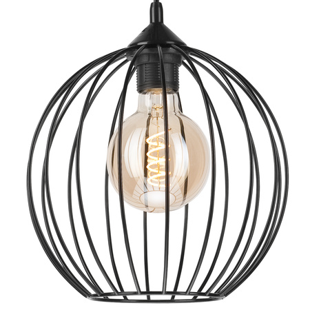 Lampa Wisząca Sufitowa ZOYA E27 Czarna Druciana LM-1.162 Lamkur