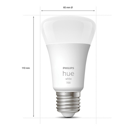 3x Żarówka LED E27 A60 9.5W = 75W 1055lm 2700K Biała Ciepła SMART Inteligentna Bluetooth ZigBee White + Mostek Bridge + Regulator PILOT Zestaw Startowy Philips HUE