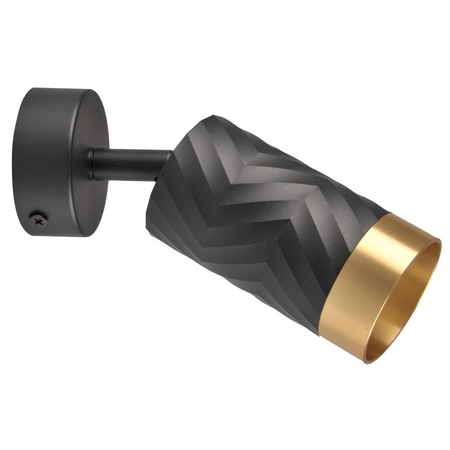 Oprawa Ścienno-Sufitowa Reflektor Punktowy GU10 Czarna Złota ARRAS Sanico Goldlux