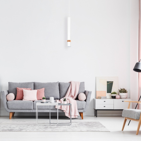 Lampa wisząca JOKER BIAŁY/DREWNO 1x GU10 MILAGRO Metal styl nowoczesny