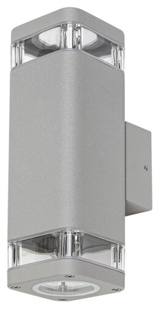 Lampa Ogrodowa LED Kinkiet Elewacyjny SINTRA 2xGU10 IP44 Góra Dół Prostokątna Szara RABALUX