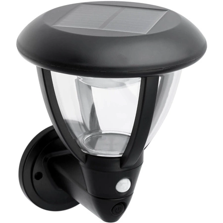 Kinkiet Ogrodowy Solarny Elewacyjny LED Lampa Ścienna Oprawa z Czujnikiem Ruchu i Zmierzchu 4000K IP44