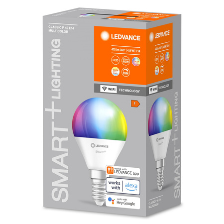 Żarówka LED E14 P40 4.9W 470lm RGBW SMART+ WiFi Ściemnialna Mini Bulb LEDVANCE