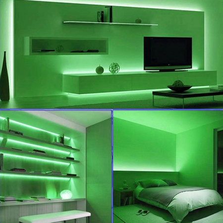 Taśma LED Pasek 12V COB 45W 480LED 2835 Zielona 8mm 5m ECOLIGHT