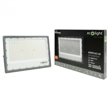 Naświetlacz LED Lampa Reflektor 300W 30000lm 4000K Neutralna IP65 Premium Line Ecolight