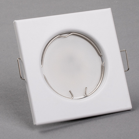 Oprawa HALOGENOWA Podtynkowa Stała Kwadrat PAVO Biała Blacha MR16 GU10