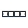 Ramka 4-krotna Pozioma Do Gniazda Poczwórna Asfora Antracyt