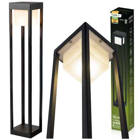 Lampa Ogrodowa Słupek Zewnętrzny Stojący LED 12W 3000K 80cm Czarny QUERCUS LUMILED