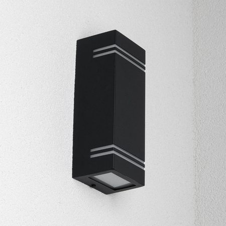 Lampa Ogrodowa Kinkiet Elewacyjny NELA 2xGU10 IP44 Góra Dół Czarna