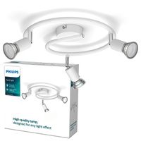 Lampa Sufitowa Reflektor 3x GU10 Biała Limbali Philips
