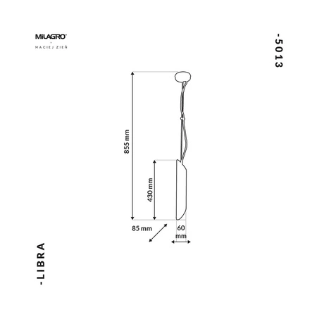 Lampa wisząca LIBRA 1xE14 Owalna Ścięte Końce Złoty MZ5013 Milagro by Maciej Zień Mosiądz